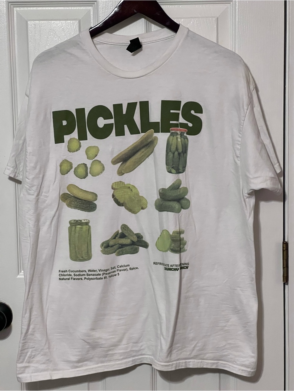 Gildan XL Pickles Graphic T-Shirt White Funny Food Novelty Tee